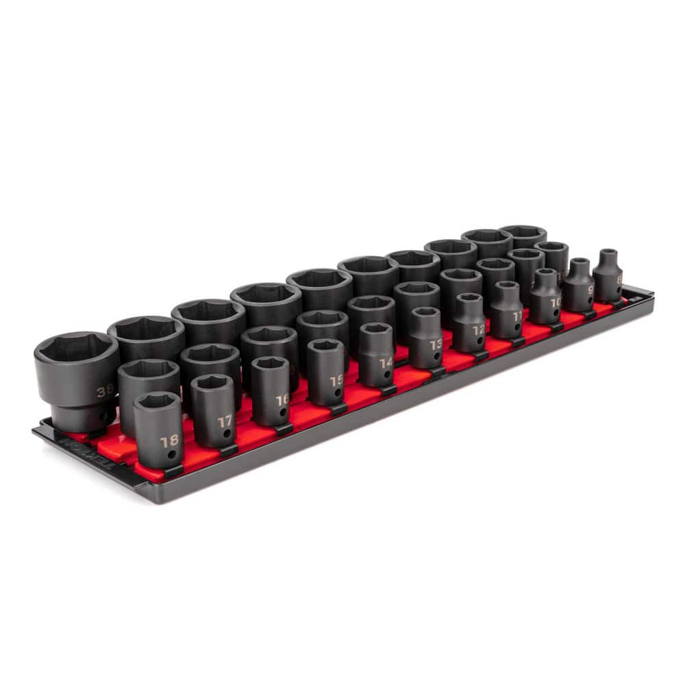 Socket Sets; Set Type: Standard; Drive Size: 1/2 in; Maximum Socket Depth (Decimal Inch): 2.0; Minimum Socket Depth (Decimal Inch): 1.5; Number Of Pieces: 31; Number Of Points: 6; Finish Coating: Manganese Phosphate