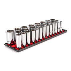 Socket Sets; Set Type: Deep; Drive Size: 1/2 in; Maximum Socket Depth (Decimal Inch): 3.0; Minimum Socket Depth (Decimal Inch): 3.0; Number Of Pieces: 29; Number Of Points: 6; Finish Coating: Chrome Plated