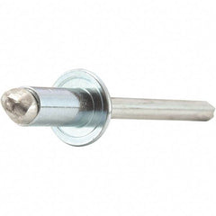 STANLEY Engineered Fastening - Size 5 Dome Head Stainless Steel Open End Blind Rivet - Stainless Steel Mandrel, 0.063" to 1/8" Grip, 5/32" Head Diam, 0.16" to 0.164" Hole Diam, 0.097" Body Diam - A1 Tooling