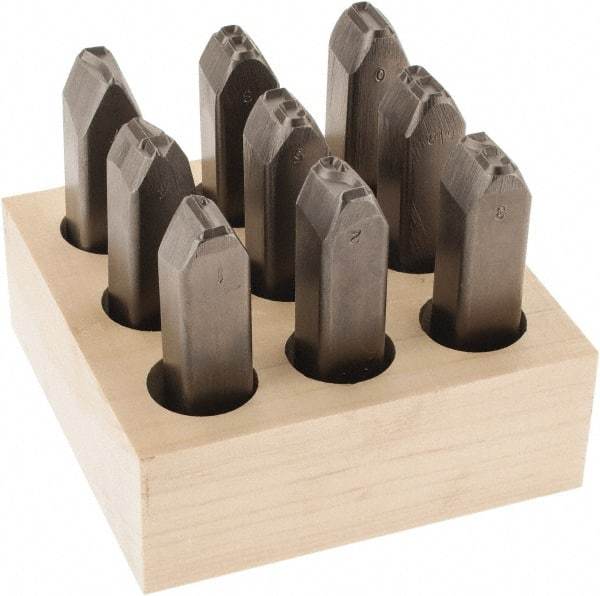 C.H. Hanson - 9 Piece, 5/8" Character Steel Stamp Set - Figures, Heavy Duty - A1 Tooling