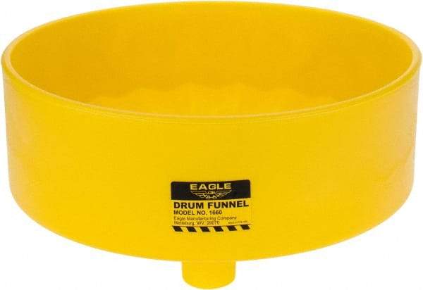 Eagle - 7" High x 18" Diam, Polyethylene, Drum Funnel - 30 to 55 Gal Drum/Pail Capacity - A1 Tooling