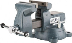 Wilton - 6" Jaw Width x 5-3/4" Jaw Opening Capacity, 4-1/8" Throat Depth, Bench & Pipe Combination Vise - 1/4 to 3-1/2" Pipe Capacity, Swivel Base, Bolt Down Attachment, Ductile Iron - A1 Tooling