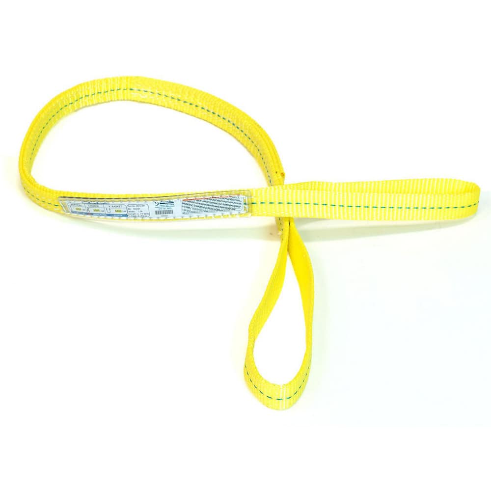 Slings & Tiedowns (Load-Rated); Sling Type: Eye & Eye; Length (Feet): 20; Vertical Capacity (Lb.): 3200; Choker Capacity (Lb.): 2500; Width (Inch): 1; Basket Capacity (Lb.): 6400; Eye Type: Flat Eye; Sling Material: Polyester; Sling Width: 1 in; Eye Lengt