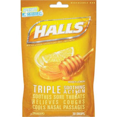 HALLS - Honey Lemon Flavor Cough Drop Lozenges - Sore Throat Relief - A1 Tooling