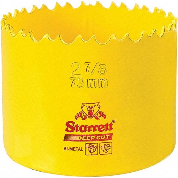 Starrett - 2-7/8" Diam, 2" Cutting Depth, Hole Saw - High Speed Steel Saw, Toothed Edge - A1 Tooling