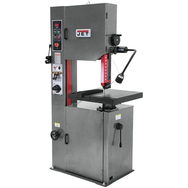 Jet - 15-1/2 Inch Throat Capacity, Variable Speed Pulley Vertical Bandsaw - 82 to 330 (Low), 985 to 3950 (High) SFPM, 2 HP, Three Phase - A1 Tooling