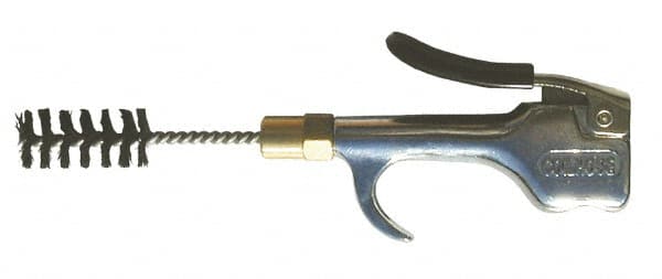 Coilhose Pneumatics - 150 Max psi Brush Tip Thumb Lever Blow Gun - 1/4 NPT, 4-1/2" Tube Length, Zinc Body, Brass Tip, Steel Brush - A1 Tooling