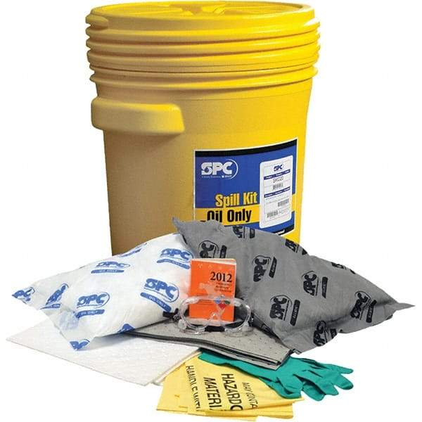 Brady SPC Sorbents - 17 Gal Capacity Oil Only & Universal Spill Kit - 20 Gal Polyethylene Drum - A1 Tooling