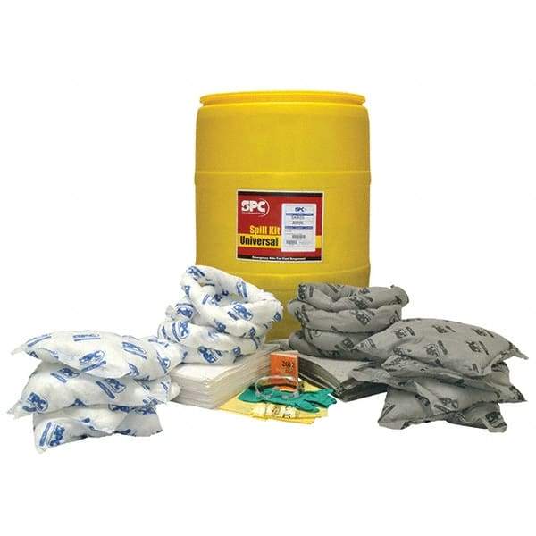 Brady SPC Sorbents - 38 Gal Capacity Oil Only & Universal Spill Kit - 55 Gal Polyethylene Drum - A1 Tooling