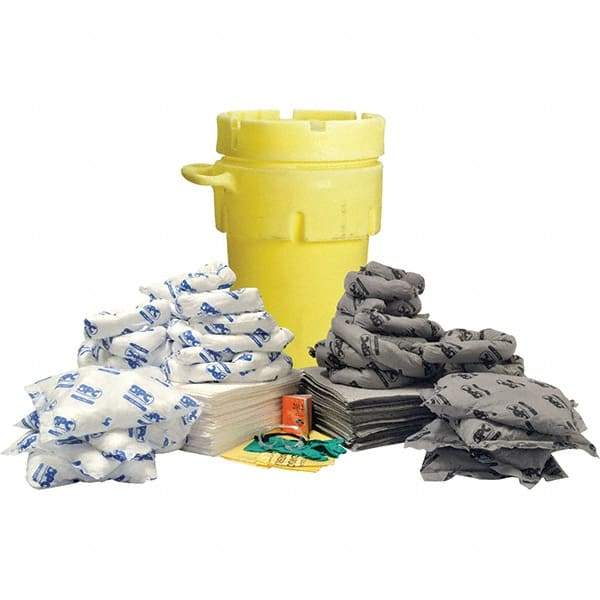 Brady SPC Sorbents - 77 Gal Capacity Oil Only & Universal Spill Kit - 95 Gal Polyethylene Drum - A1 Tooling