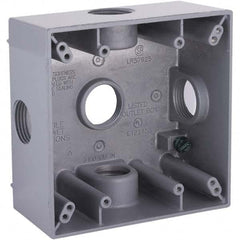 Hubbell-Raco - 4-1/2 x 4-1/2 x 2-1/4" Aluminum Square Weather Resistant Outlet Box - A1 Tooling