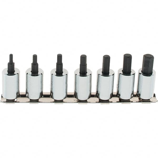 SK - 7 Piece 3/8" Drive Inch Hex Bit Socket Set - 1/8 to 3/8" Hex - A1 Tooling