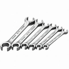 SK - 6 Piece, Flare Nut Wrench Set - Metric System of Measurement, Chrome Finish - A1 Tooling