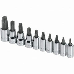 SK - 10 Piece Torx Bit Socket Set - Comes in Rail - A1 Tooling