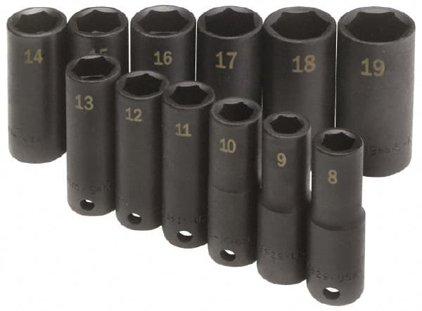 SK - 8 Piece 3/8" Drive Deep Well Impact Socket Set - A1 Tooling