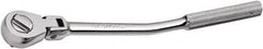 SK - 3/8" Drive Pear Head Ratchet - Chrome-Plated Finish, 10-3/4" OAL, 60 Gear Teeth, Bent Knurled Handle, Flex Head - A1 Tooling