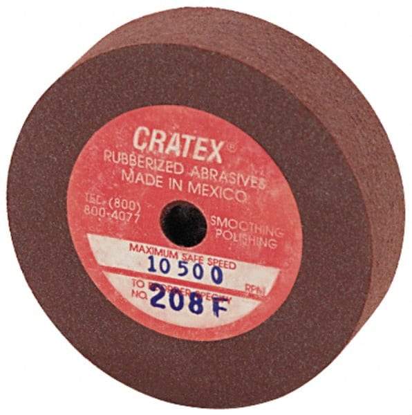 Cratex - 2" Diam x 1/4" Hole x 1/2" Thick, Surface Grinding Wheel - Silicon Carbide, Fine Grade, 10,500 Max RPM, Rubber Bond, No Recess - A1 Tooling