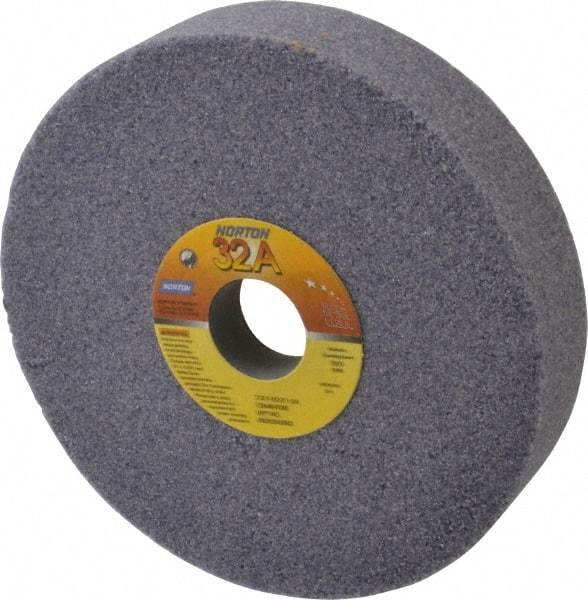 Norton - 7" Diam x 1-1/4" Hole x 1-1/2" Thick, I Hardness, 46 Grit Surface Grinding Wheel - Aluminum Oxide, Type 5, Coarse Grade, 3,600 Max RPM, Vitrified Bond, One-Side Recess - A1 Tooling