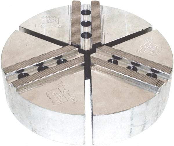 H & R Manufacturing - 15" Chuck Capacity, 1.5mm x 60° Serrated Attachment, Round Soft Lathe Chuck Jaw - 3 Jaws, Aluminum, 1.69" Btw Mount Hole Ctrs, 7-1/2" Long x 15" Wide x 4" High, 0.866" Groove, 20mm Fastener - A1 Tooling