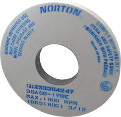 Norton - 14" Diam x 5" Hole x 1-1/2" Thick, I Hardness, 60 Grit Surface Grinding Wheel - Aluminum Oxide, Type 1, Medium Grade, 1,800 Max RPM, Vitrified Bond, No Recess - A1 Tooling