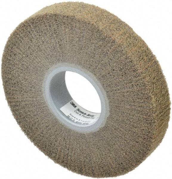 3M - 6" Diam Aluminum Oxide Cutting, Polishing Flap Wheel - 2" Hole, 1" Wide, Density 7, Nonwoven, Medium Grade, 4,000 Max RPM - A1 Tooling