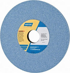 Norton - 7" Diam x 1-1/4" Hole x 1/2" Thick, L Hardness, 60 Grit Surface Grinding Wheel - Ceramic, Type 1, Medium Grade, 3,600 Max RPM, Vitrified Bond, No Recess - A1 Tooling