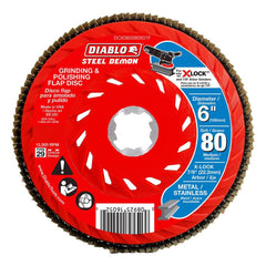 Flap Discs; Flap Disc Type: Type 29; Disc Diameter (Decimal Inch): 6; Center Hole Size: 7/8; Grade: Medium; Grit: 80; Maximum Rpm: 10150.000; Disc Color: Red