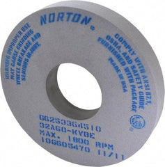 Norton - 14" Diam x 5" Hole x 2" Thick, K Hardness, 60 Grit Surface Grinding Wheel - Aluminum Oxide, Type 1, Medium Grade, 1,800 Max RPM, Vitrified Bond, No Recess - A1 Tooling