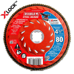 Flap Discs; Flap Disc Type: Type 29; Disc Diameter (Decimal Inch): 4-1/2; Center Hole Size: 7/8; Grade: Medium; Grit: 80; Maximum Rpm: 12000.000; Disc Color: Red