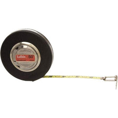 Lufkin - 50' x 3/8" Yellow Steel Blade Tape Measure - 1/8" Graduation, Brown Steel Case - A1 Tooling