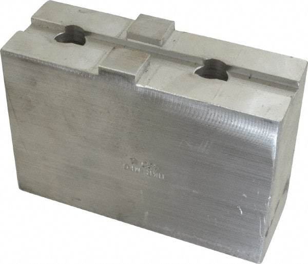 H & R Manufacturing - Tongue & Groove Attachment, Square Soft Lathe Chuck Jaw - Aluminum, 3" Btw Mount Hole Ctrs, 5-5/8" Long x 2" Wide x 3-3/16" High, 1/2" Groove - A1 Tooling