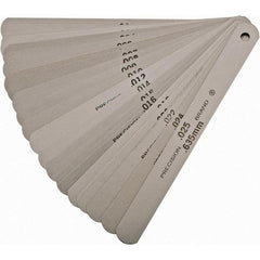 Precision Brand - 20 Piece, 0.001 to 0.025" Thick, Parallel Feeler Gage Set - 5" Leaf Length, 1/2" Wide, Steel - A1 Tooling