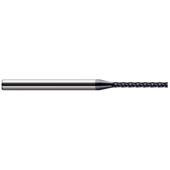 Corner Radius End Mill: 0.062″ Dia, 5/8″ LOC, 0.02″ Radius, 4 Flutes, Solid Carbide 2-1/2″ OAL, 1″ Shank Dia, Helix, AlTiN Coated, Corner Radius End, Centercutting