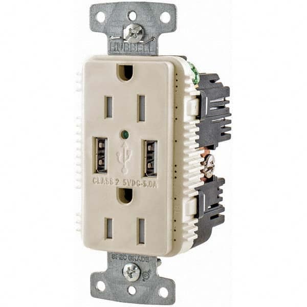 Hubbell Wiring Device-Kellems - USB Receptacles Number of USB Ports: 2 Number of Receptacles: 2 - A1 Tooling