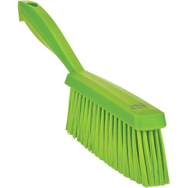 Vikan - 14" OAL, Polyester Staple Set Bench Brush - 2" Bristle Length, 6-3/8" Long Head, Straight Polypropylene Handle, Lime Green - A1 Tooling