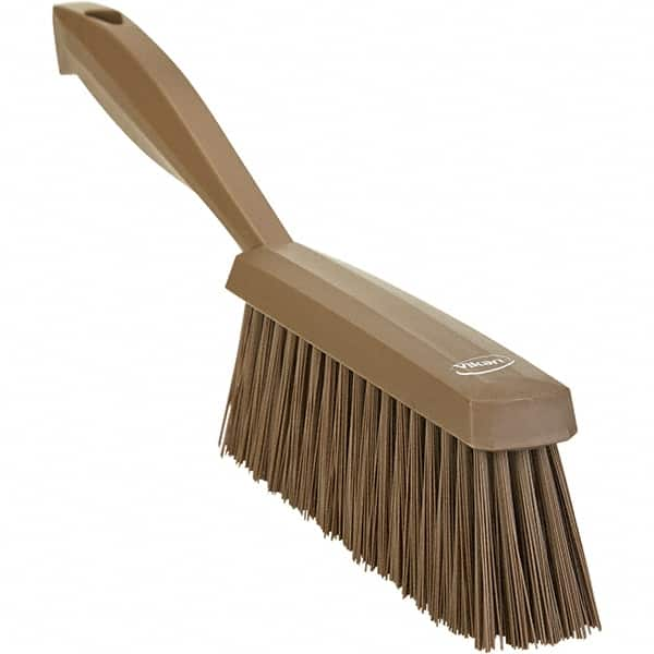 Vikan - 14" OAL, Polyester Staple Set Bench Brush - 2" Bristle Length, 6-3/8" Long Head, Straight Polypropylene Handle, Brown - A1 Tooling