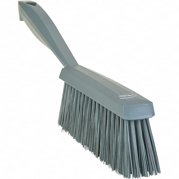 Vikan - 14" OAL, Polyester Staple Set Bench Brush - 2" Bristle Length, 6-3/8" Long Head, Straight Polypropylene Handle, Gray - A1 Tooling