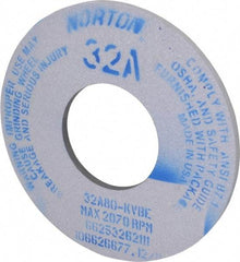 Norton - 12" Diam x 5" Hole x 1/2" Thick, K Hardness, 80 Grit Surface Grinding Wheel - Aluminum Oxide, Type 1, Medium Grade, 2,070 Max RPM, Vitrified Bond, No Recess - A1 Tooling