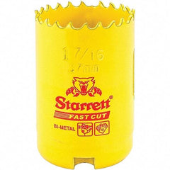 Starrett - 1-7/16" Diam, 1-5/8" Cutting Depth, Hole Saw - High Speed Steel Saw, Toothed Edge - A1 Tooling