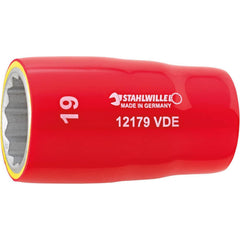 Specialty Sockets; Type: Non-Impact; Drive Size: 0.5 in; Socket Size: 19 mm; Insulated: Yes; Non-sparking: No; Tether Style: Not Tether Capable; Features: Anti-Slip Drive profile; Thin wall; Finish/Coating: Chrome-Plated; Finish: Chrome-Plated; Drive Size