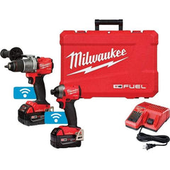 Milwaukee Tool - 18 Volt Cordless Tool Combination Kit - Includes 1/2" Drill/Driver & 1/4" Impact Driver, Lithium-Ion Battery Included - A1 Tooling