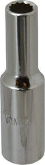 Proto - 1/2" Drive, Deep Hand Socket - 12 Points, 3-1/4" OAL, Chrome Finish - A1 Tooling