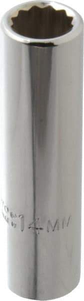 Proto - 1/2" Drive, Deep Hand Socket - 12 Points, 3-1/4" OAL, Chrome Finish - A1 Tooling