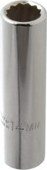 Proto - 1/2" Drive, Deep Hand Socket - 12 Points, 3-1/4" OAL, Chrome Finish - A1 Tooling