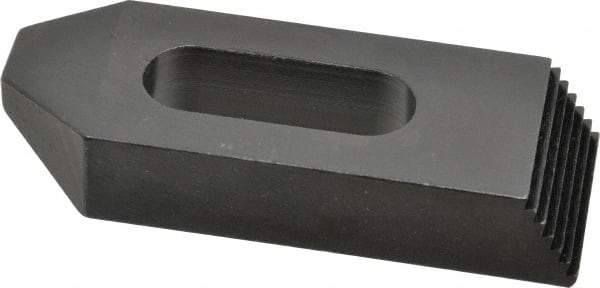 Jergens - 5/8" Stud, Low Carbon Steel, Plain Strap Clamp - 1-1/4" Travel, 4" OAL x 1-1/2" Wide x 3/4" High, Black Oxide Finish, Tapered Nose - A1 Tooling