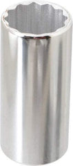 Proto - 1/4" Drive, Deep Hand Socket - 6 Points, 3-1/4" OAL, Chrome Finish - A1 Tooling