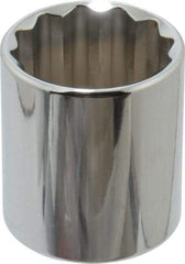 Proto - 1/2" Drive, Standard Hand Socket - 12 Points, 1-25/32" OAL, Alloy Steel, Chrome Finish - A1 Tooling