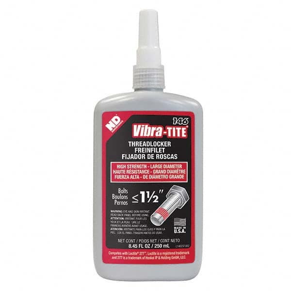 Vibra-Tite - 250 mL Bottle, Red, Large Diameter/High Strength Threadlocker - A1 Tooling