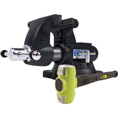 Wilton - 5-1/2" Jaw Width x 5" Jaw Opening, 3-3/4" Throat Depth, Bench & Pipe Combination Vise - A1 Tooling