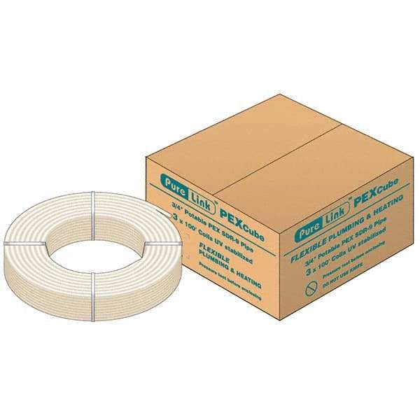 Mueller Industries - 0.671" ID x 7/8" OD, 100' Long, PEX-A Tube - Natural with Blue Print, 100 Max psi - A1 Tooling